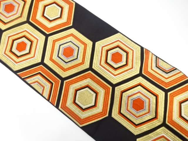 JAPANESE KIMONO / ANTIQUE FUKURO OBI / SILK / WOVEN KIKKO